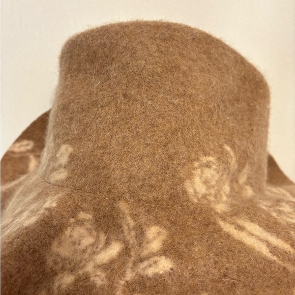 Floral Patterned Tan Hat - Picture 3 of 3
